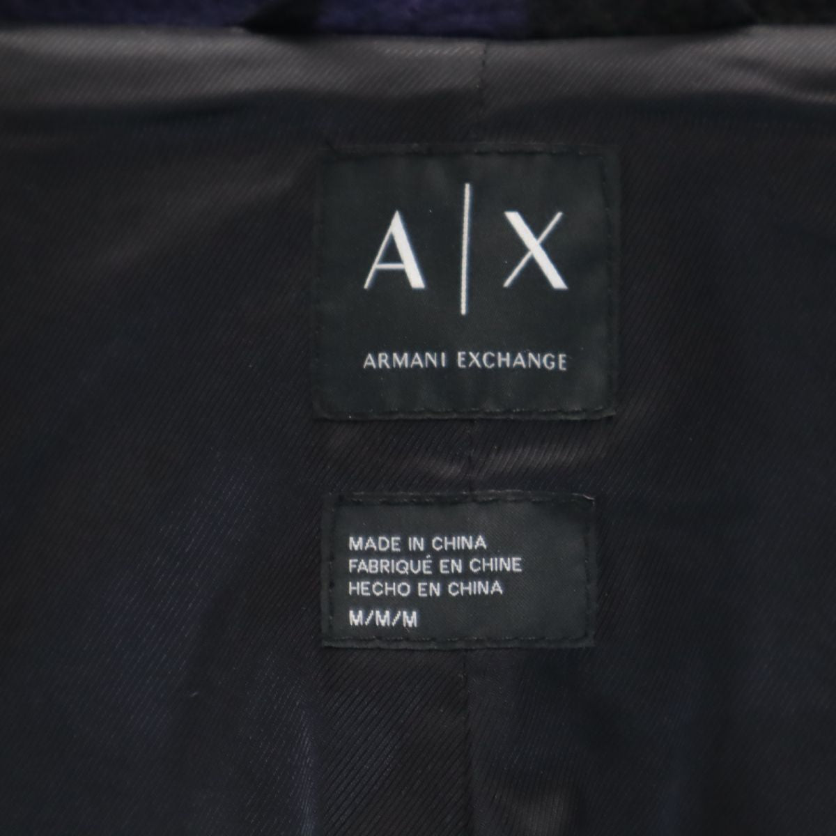 ARMANI EXCHANGE アルマーニエクスチェンジ ウールブレンド チェスターコート M 黒系 レディース