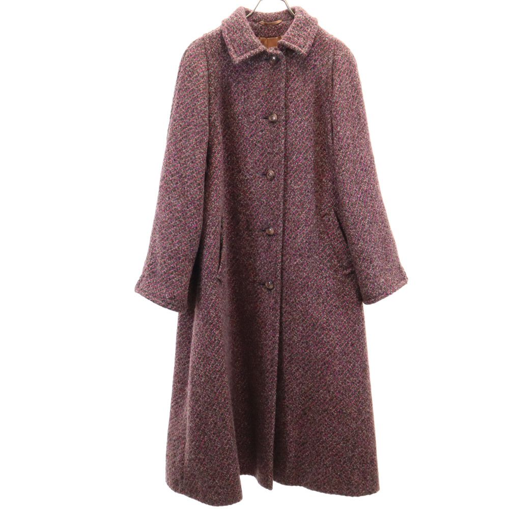 Aquascutum アクアスキュータム 70s 80s ヴィンテージ ウールコート パープル系 レディース