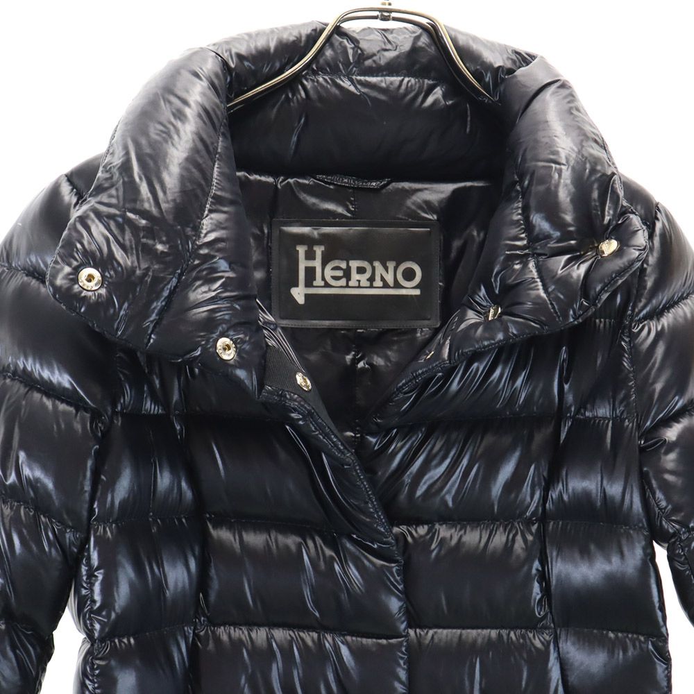 Herno ヘルノ グース ダウンコート 40 ブラック レディース