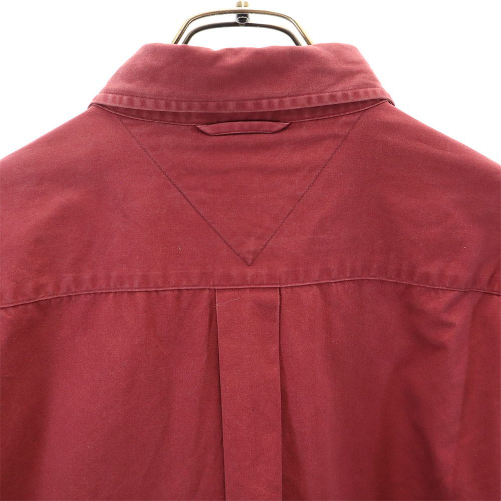TOMMY HILFIGER トミーヒルフィガー 90s オールド フラッグタグ 長袖 ボタンダウンシャツ XL レッド系 メンズ