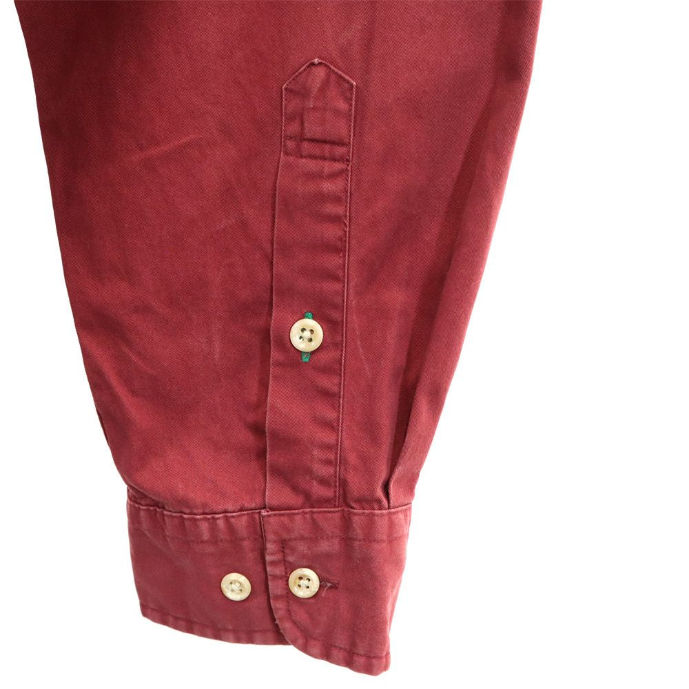 TOMMY HILFIGER トミーヒルフィガー 90s オールド フラッグタグ 長袖 ボタンダウンシャツ XL レッド系 メンズ