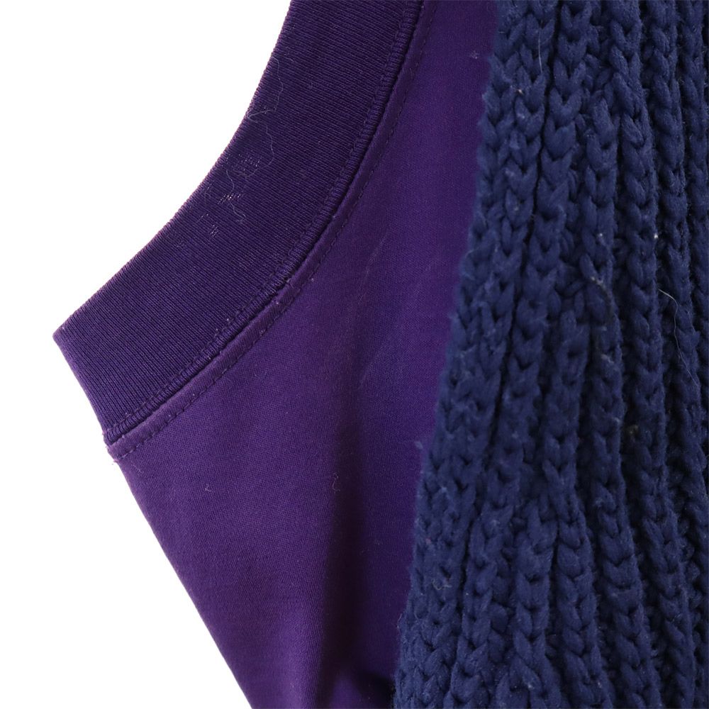 JOHN LAWRENCE SULLIVAN ジョンローレンスサリバン 日本製 ノースリーブ ニット ドッキング ロングワンピース X パープル×ネイビー レディース