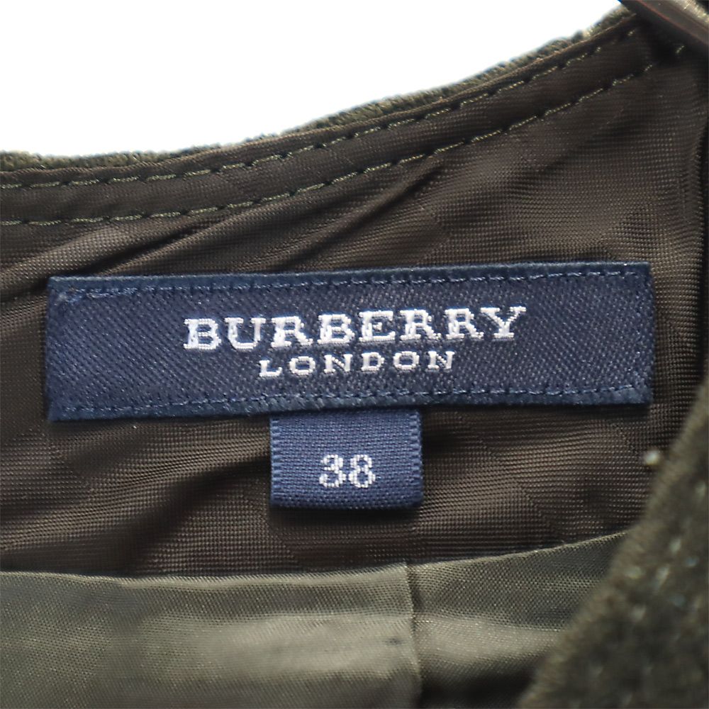 バーバリーロンドン 三陽商会 膝丈ワンピース 38 カーキ BURBERRY LONDON レディース