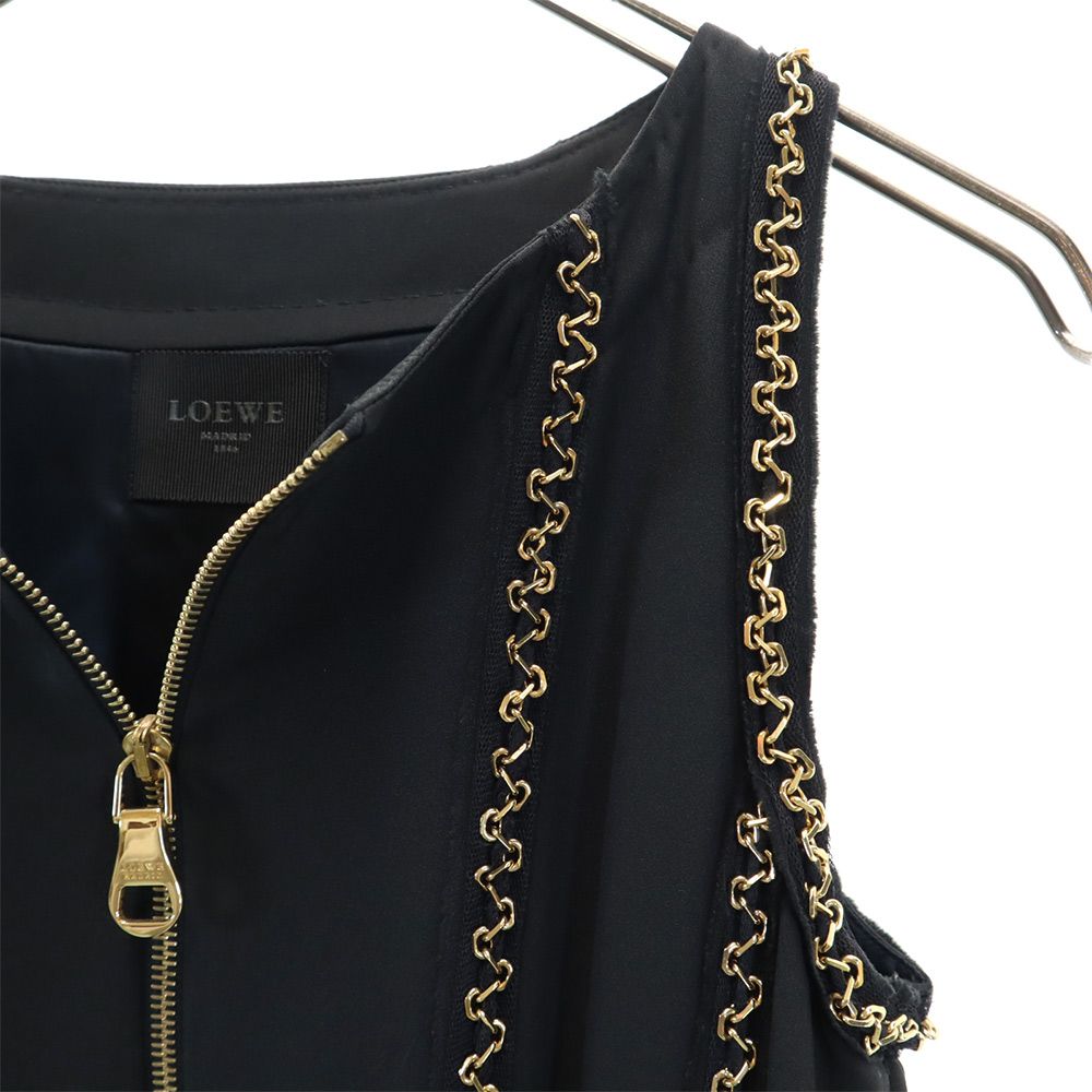 LOEWE ロエベ 膝丈ワンピース ブラック チェーン レディース