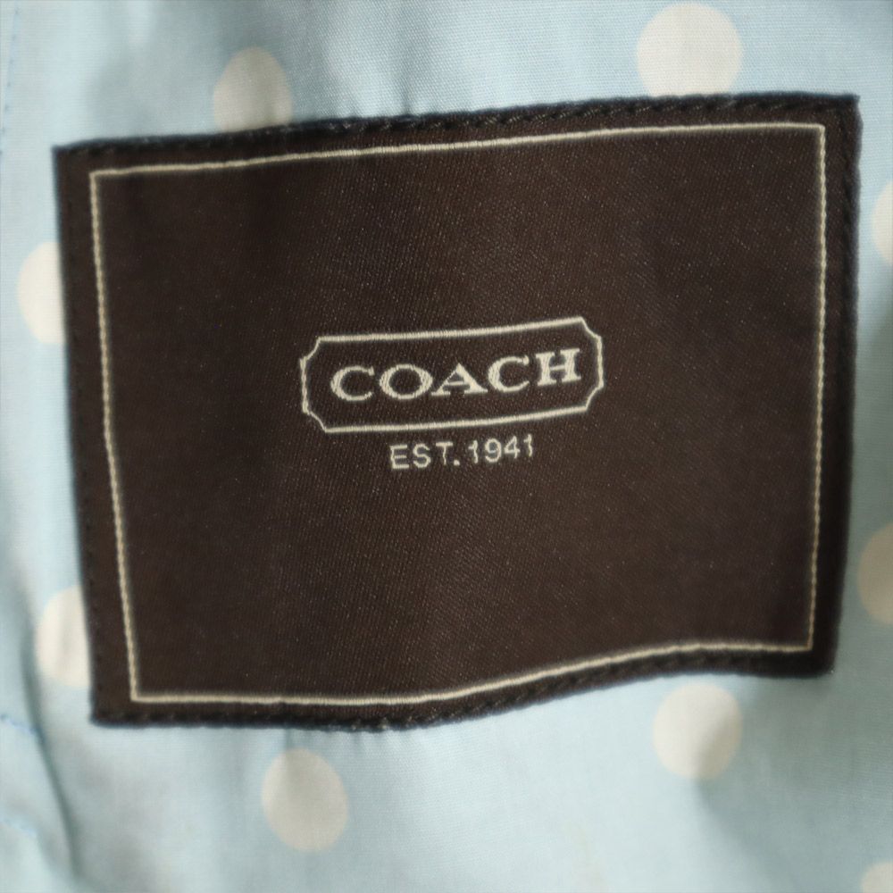 COACH コーチ ステンカラーコート 4 ネイビー レディース