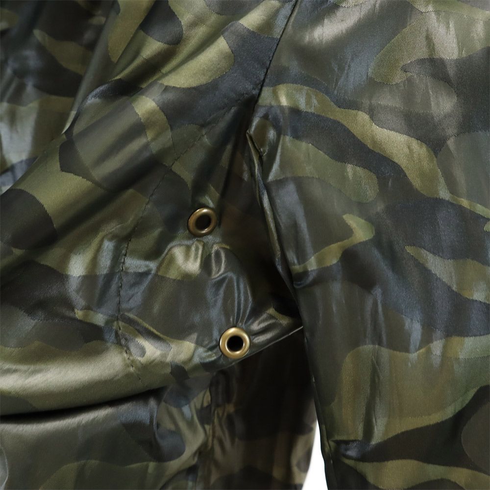 FOX UMBRELLAS フォックスアンブレラズ カモフラ 長袖 レインコート L カーキ系 収納ポーチ付き メンズ