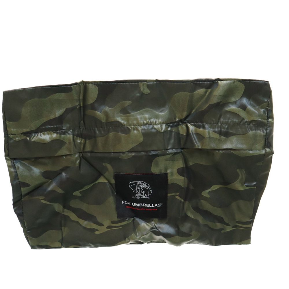 FOX UMBRELLAS フォックスアンブレラズ カモフラ 長袖 レインコート L カーキ系 収納ポーチ付き メンズ