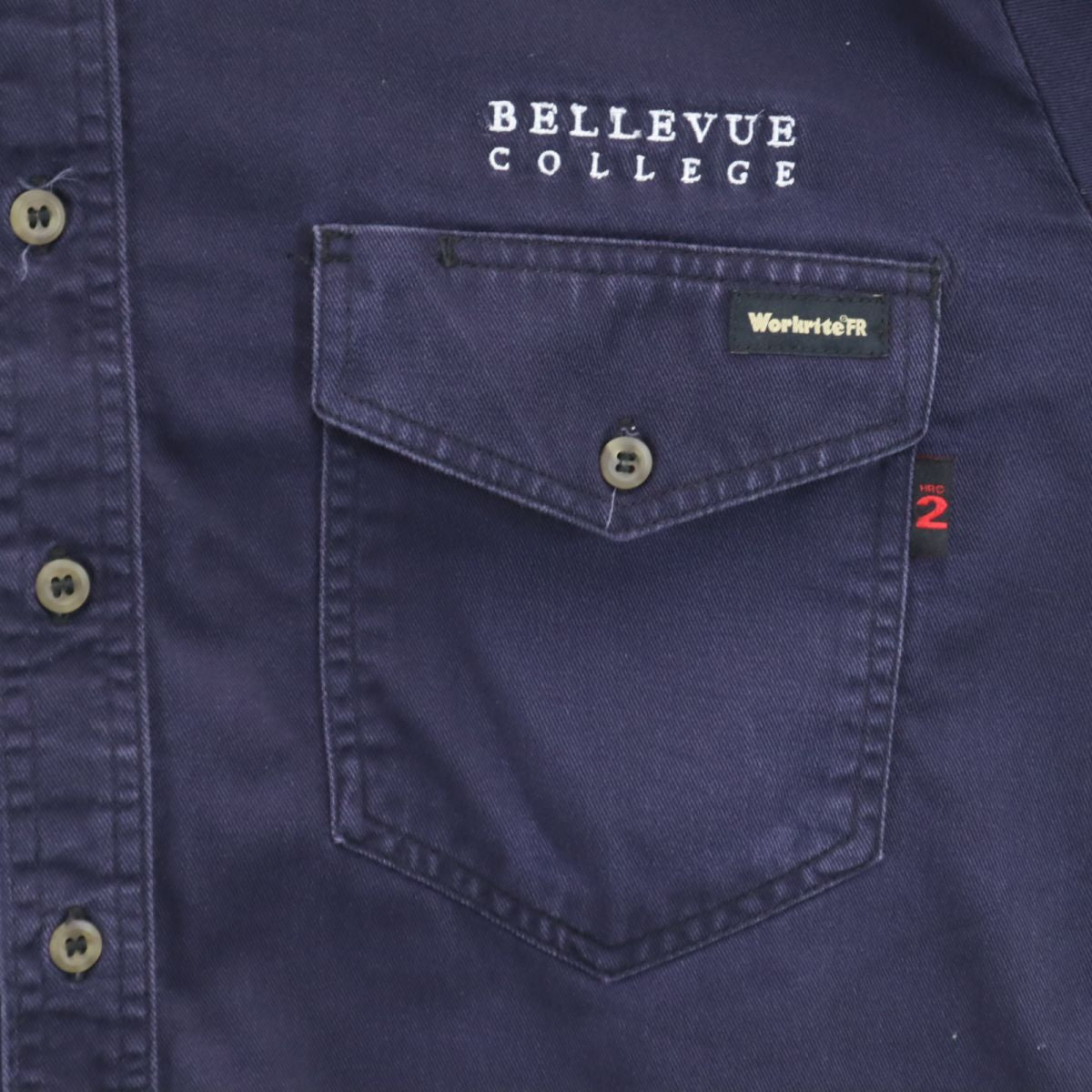 WORKRITE ワークライト 長袖 ボタンダウンシャツ 46-R ネイビー メンズ