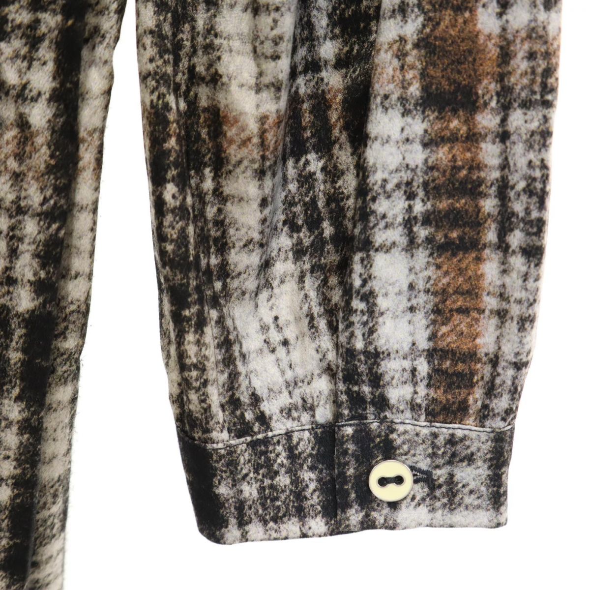 MAX&CO マックスアンドコー チェック柄 7分袖 バックプリーツ シャツワンピース 38 黒系 レディース