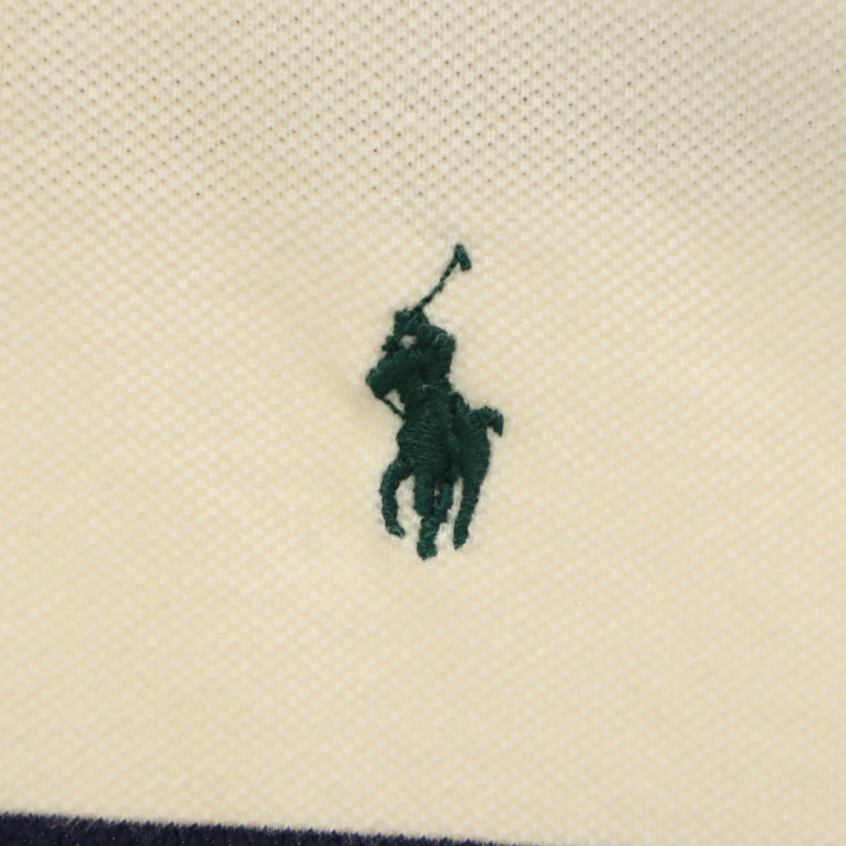 ポロバイラルフローレン ボーダー柄 長袖 ポロシャツ M ベージュ系 Polo by Ralph Lauren 鹿の子地 メンズ