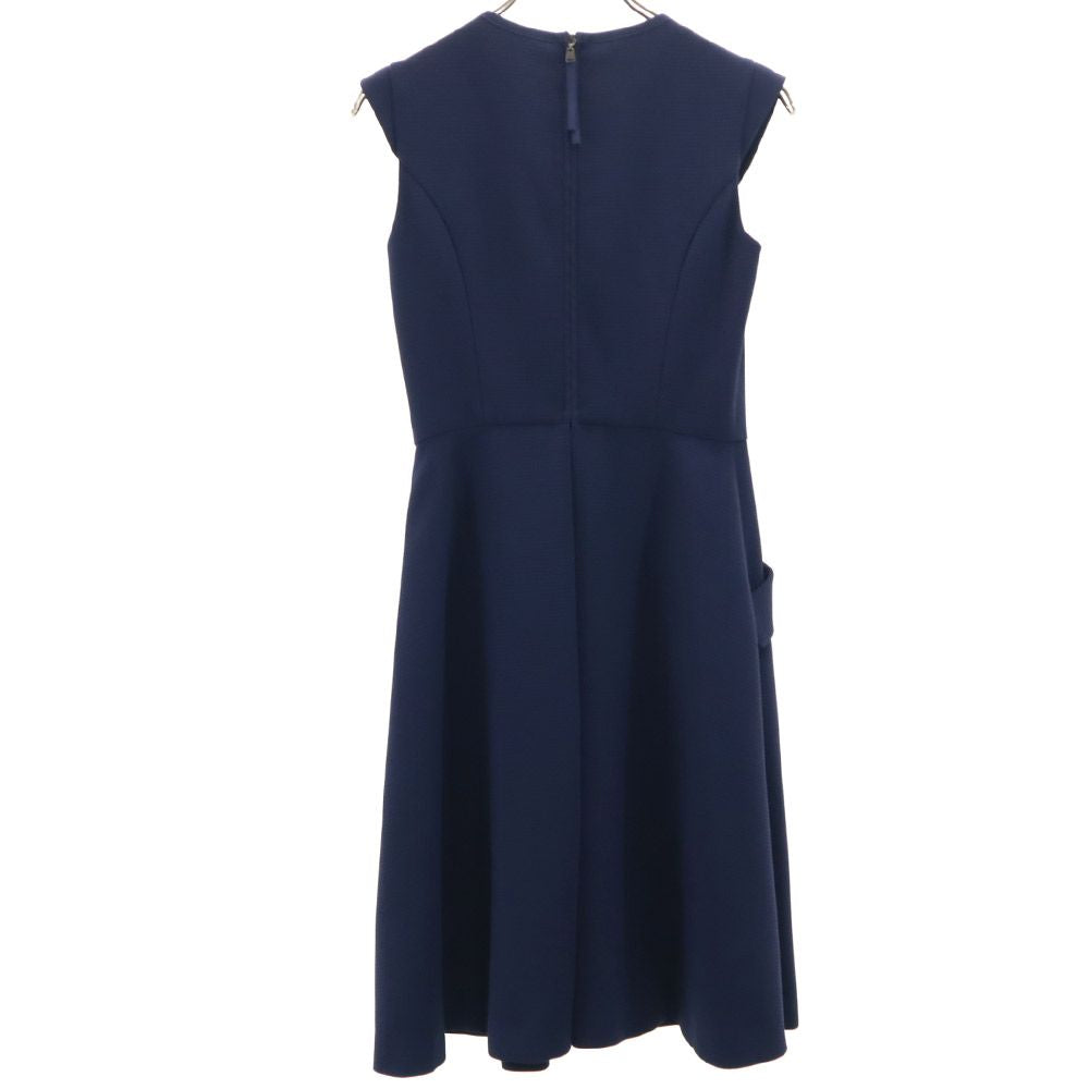 FOXEY NEW YORK フォクシー ニューヨーク 日本製 ノースリーブ ワンピース 38 ネイビー レディース