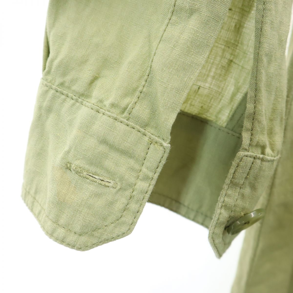 MAX MARA マックスマーラ リネン100％ 長袖 シャツワンピース 40 カーキ レディース