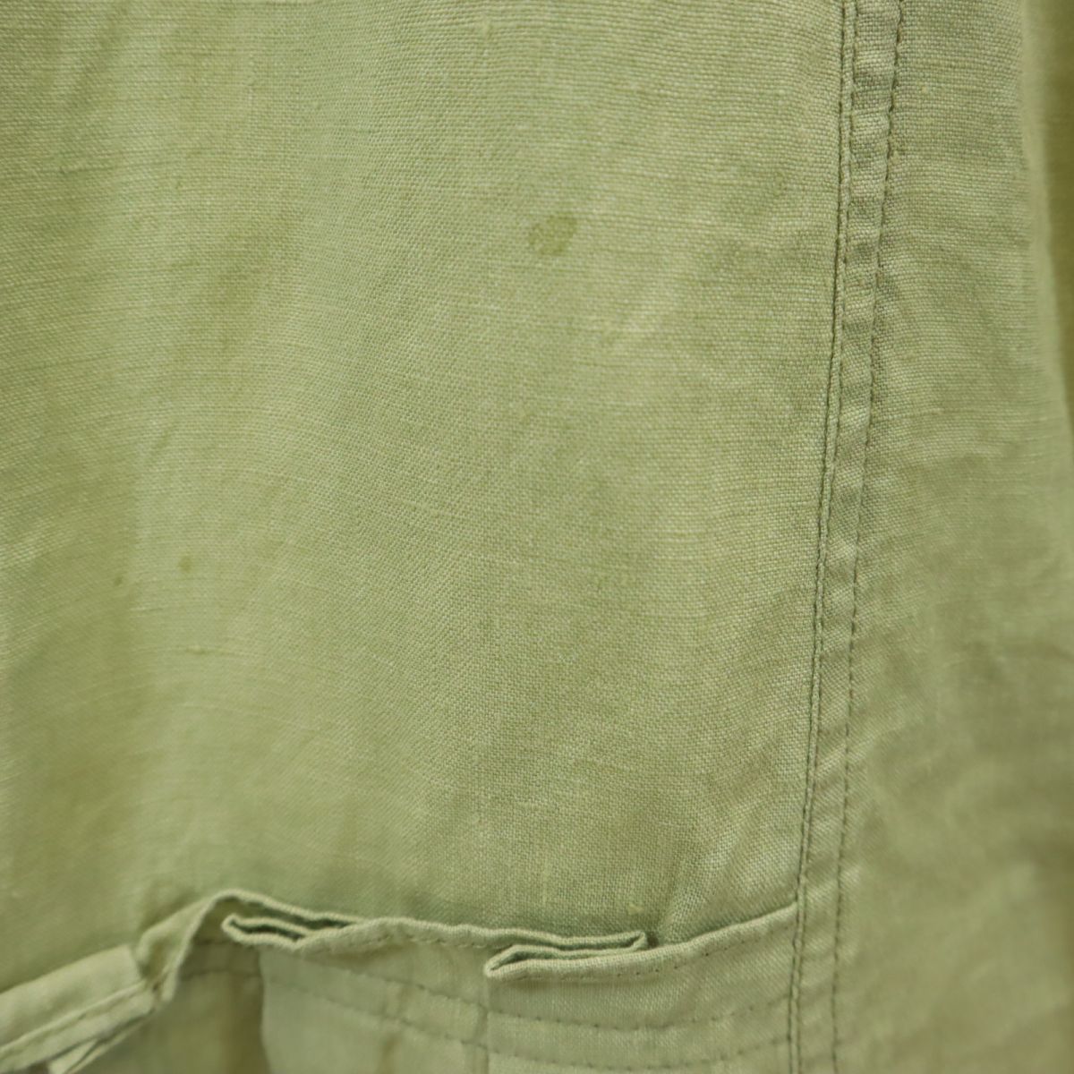 MAX MARA マックスマーラ リネン100％ 長袖 シャツワンピース 40 カーキ レディース