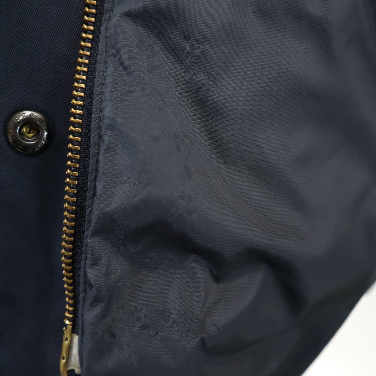 Barbour バブアー 襟コーデュロイ ロングコート 12 ネイビー レディース