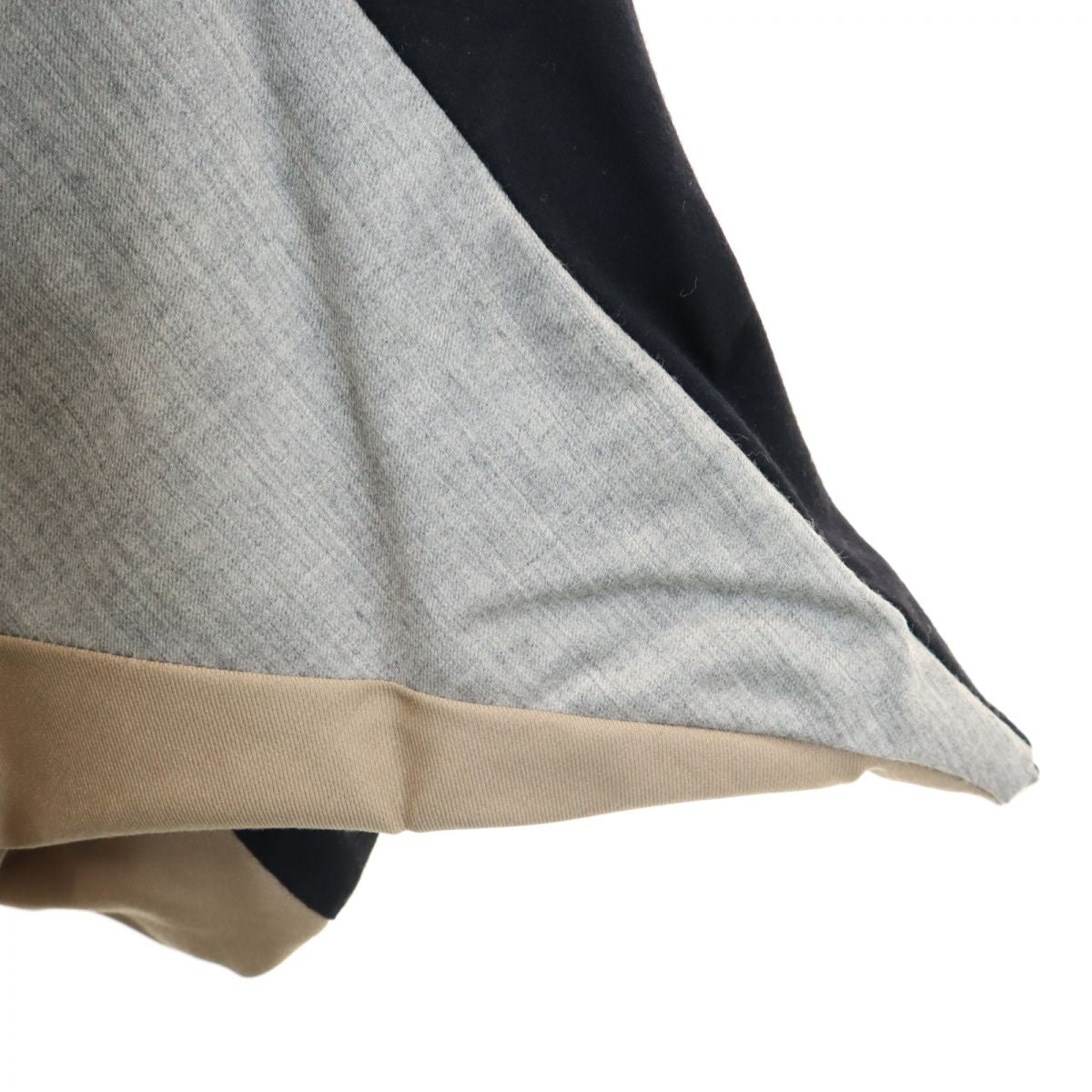 HENRIK VIBSKOV ヘンリックヴィブスコフ ウールブレンド 長袖 変形 膝丈ワンピース M グレー×黒 レディース