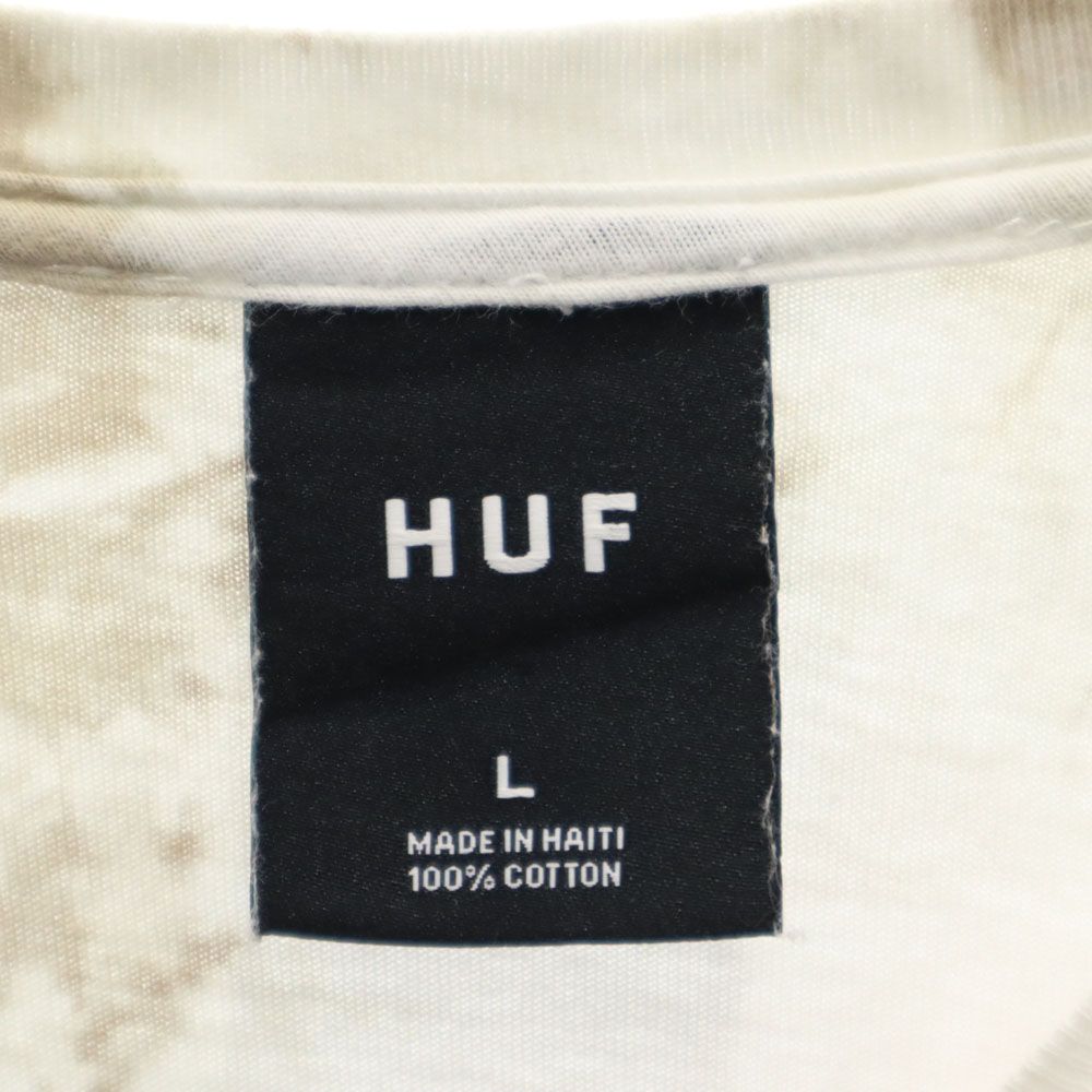 HUF ハフ バックプリント 半袖 Tシャツ L ホワイト系 メンズ