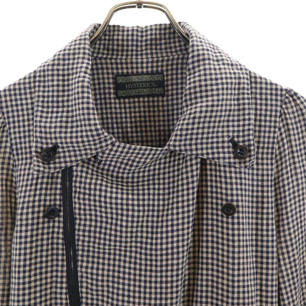HYSTERIC ヒステリック 日本製 チェック柄 コート F ブラック系 レディース
