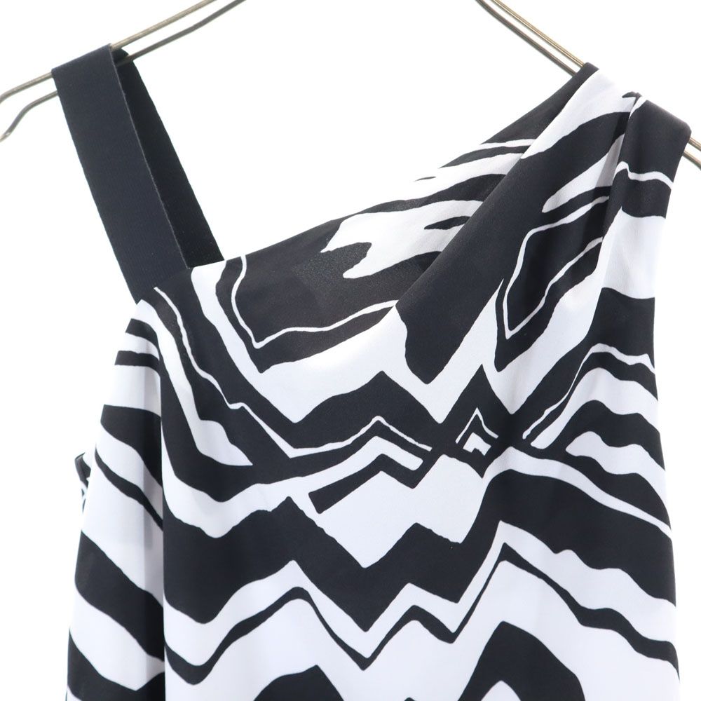 ARMANI EXCHANGE アルマーニエクスチェンジ 総柄 アシンメトリー ワンピース 2 ホワイト系 サイドジップ レディース