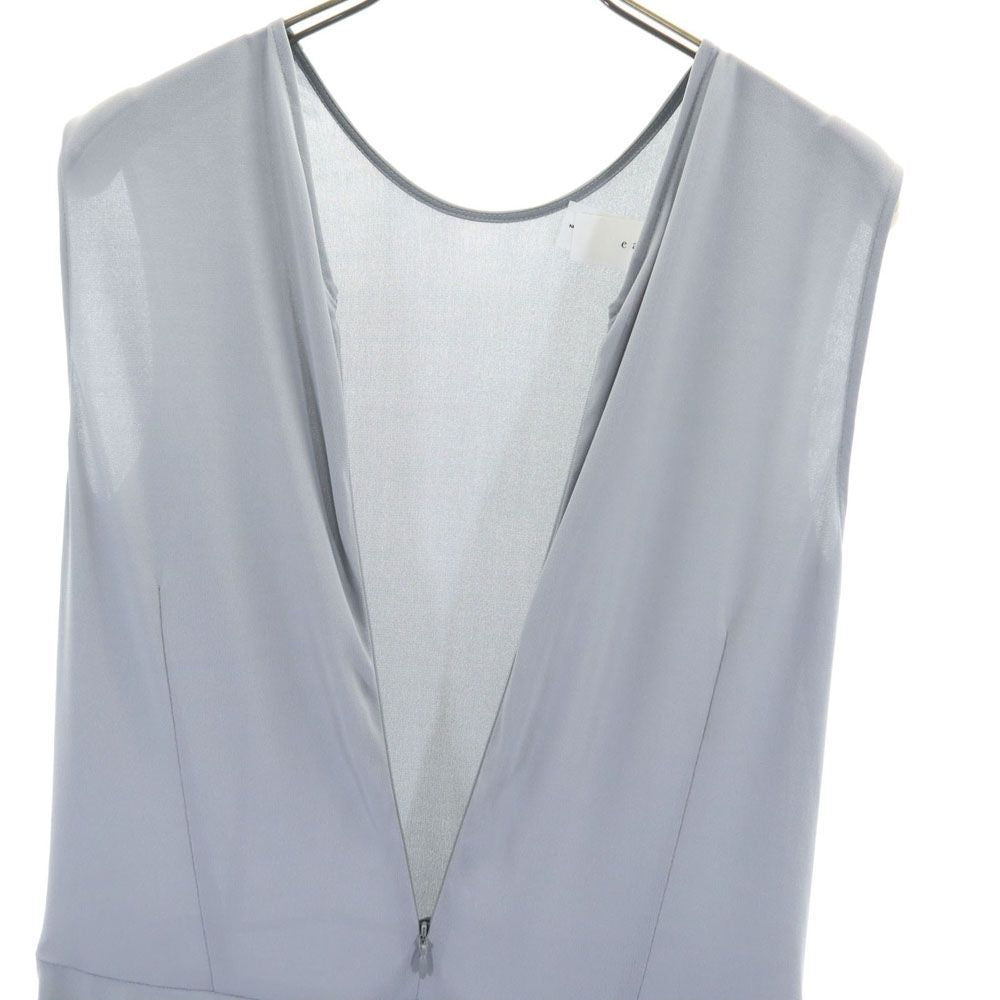 eauk オーク 日本製 ノースリーブ ワンピース 2 グレー バックジップ レディース