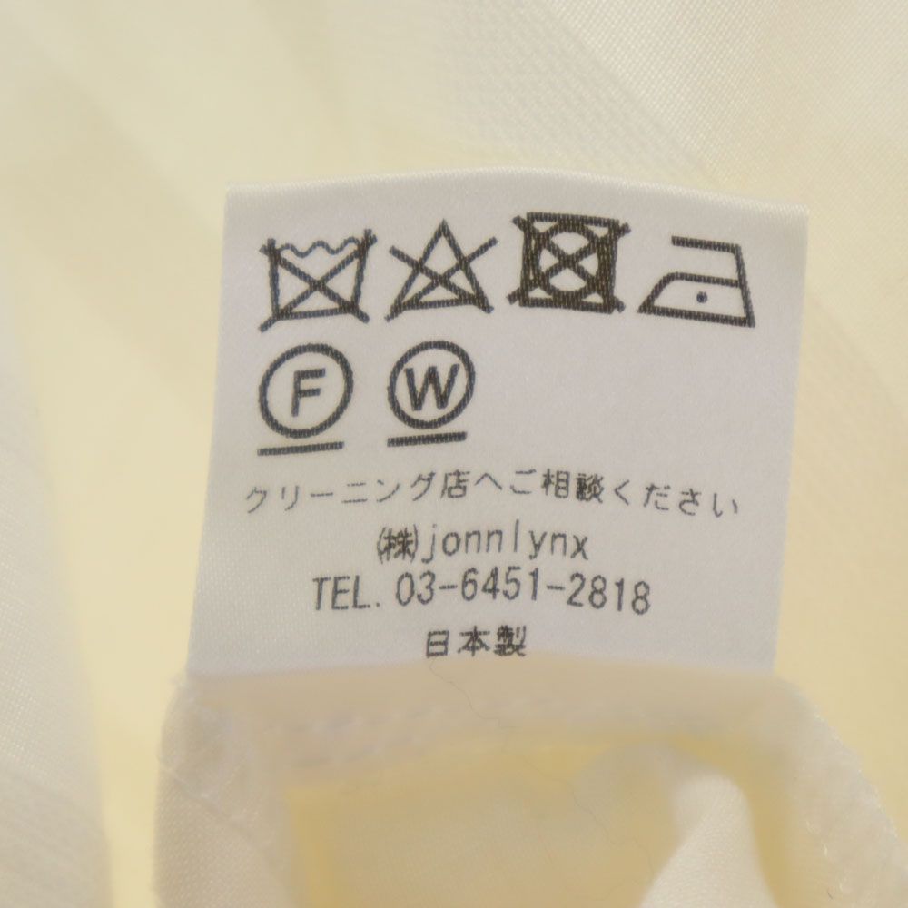 jonnlynx ジョンリンクス 日本製 リネンブレンド 半袖 ワンピース M ホワイト レディース