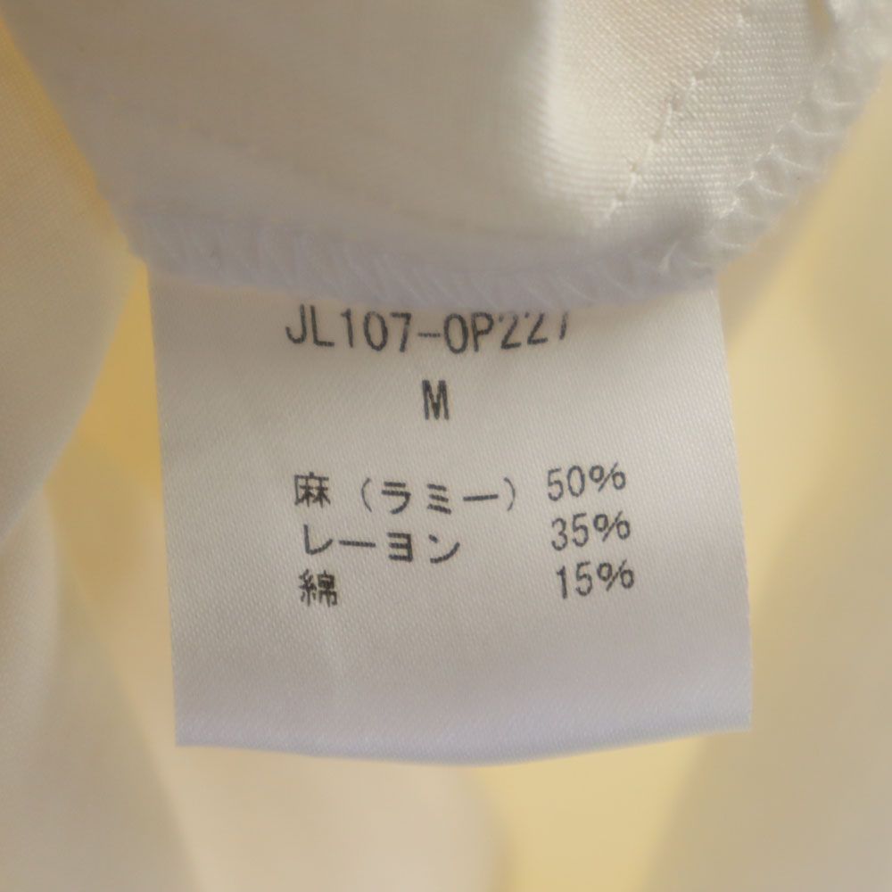 jonnlynx ジョンリンクス 日本製 リネンブレンド 半袖 ワンピース M ホワイト レディース