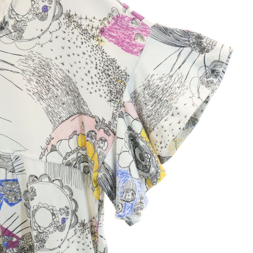 シーバイクロエ 総柄 半袖 フリル袖 膝丈ワンピース 6 白系 SEE BY CHLOE レディース