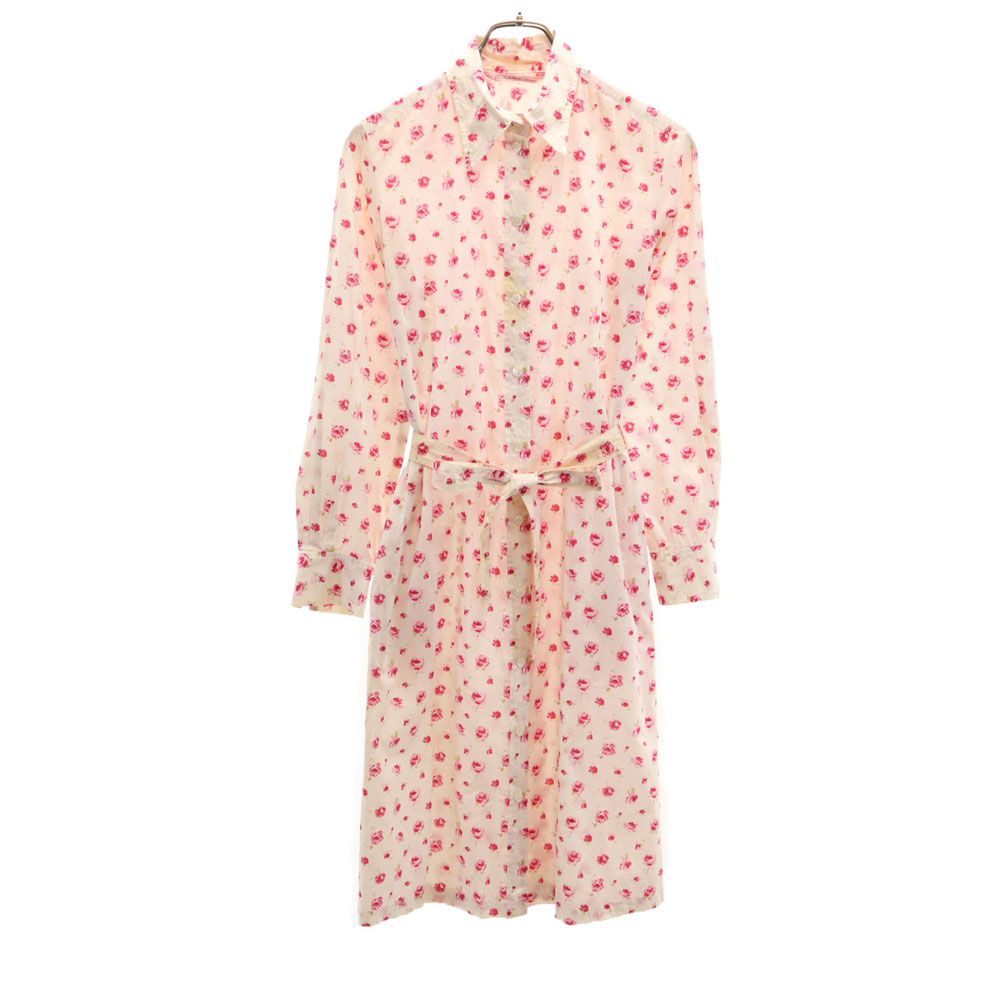 PS Paul Smith ピーエスポールスミス ウーマン 花柄 長袖 ロングワンピース 40 ピンク系 women レディース