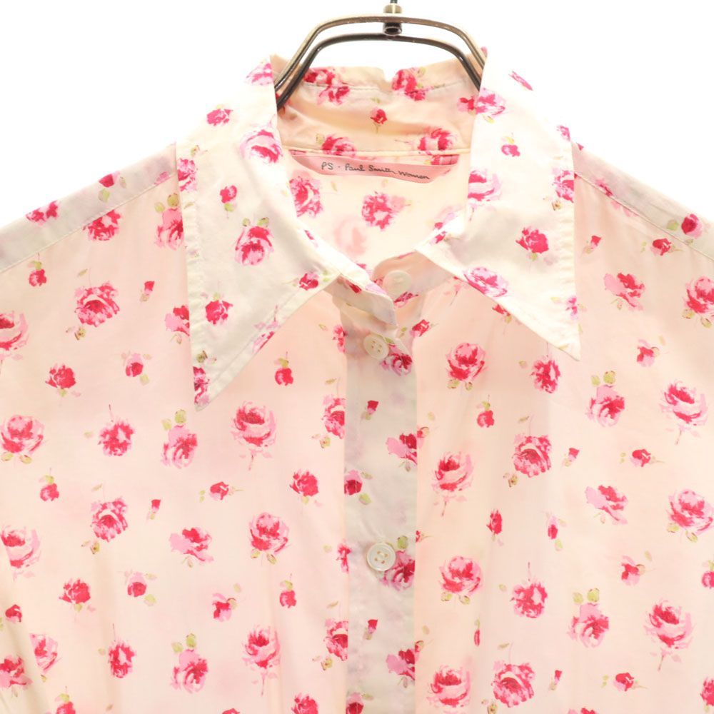 PS Paul Smith ピーエスポールスミス ウーマン 花柄 長袖 ロングワンピース 40 ピンク系 women レディース