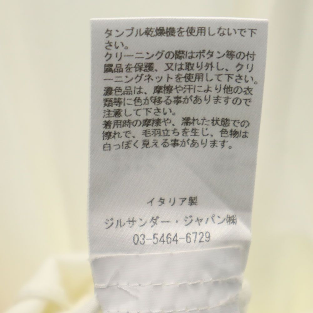 JIL SANDER ジルサンダー ネイビー イタリア製 半袖 シャツワンピース 34 白 NAVY レディース