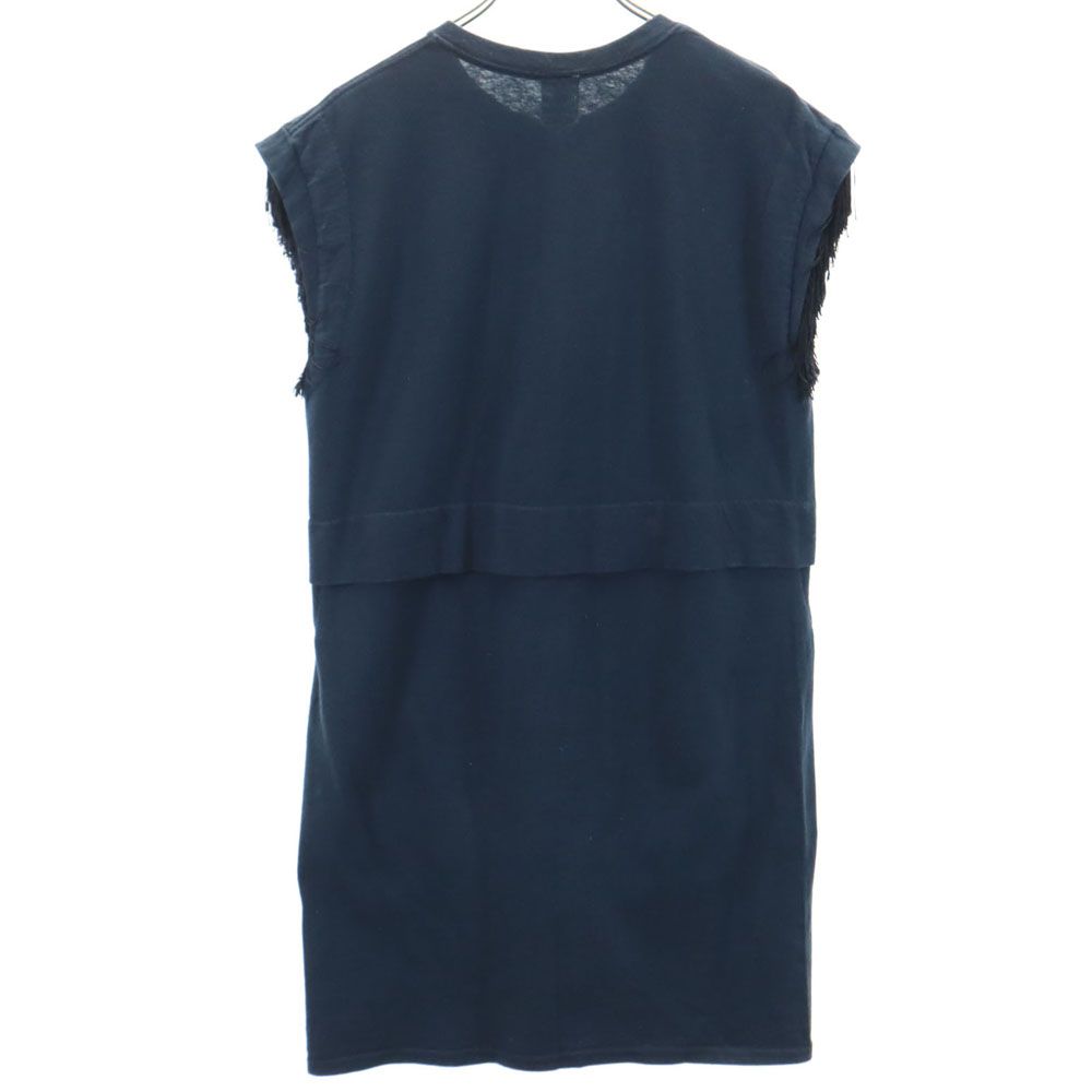 TOGA トーガ オッズアンドエンズ 半袖 膝丈ワンピース F ネイビー Odds&Ends フレンチスリーブ レディース