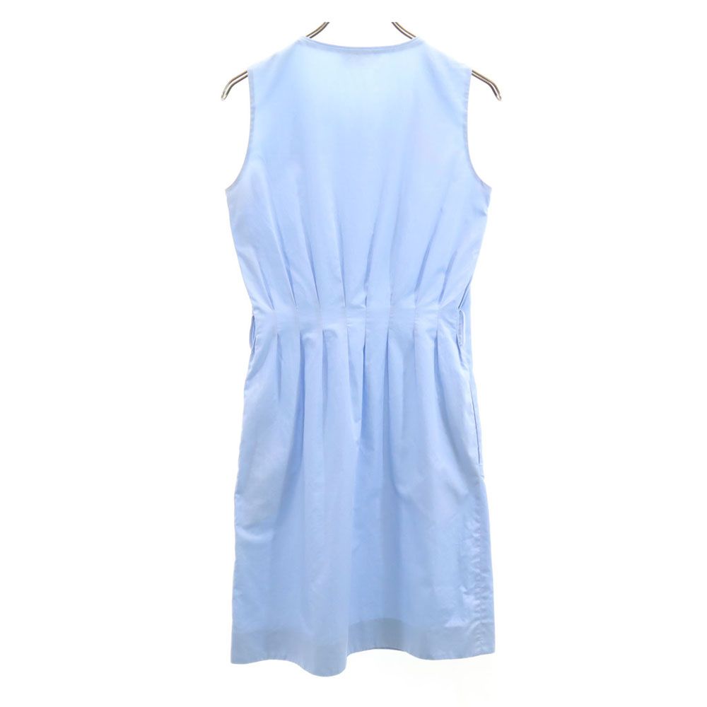 N_8 エンネオット イタリア製 ノースリーブ 膝丈ワンピース 38 ブルー系 レディース