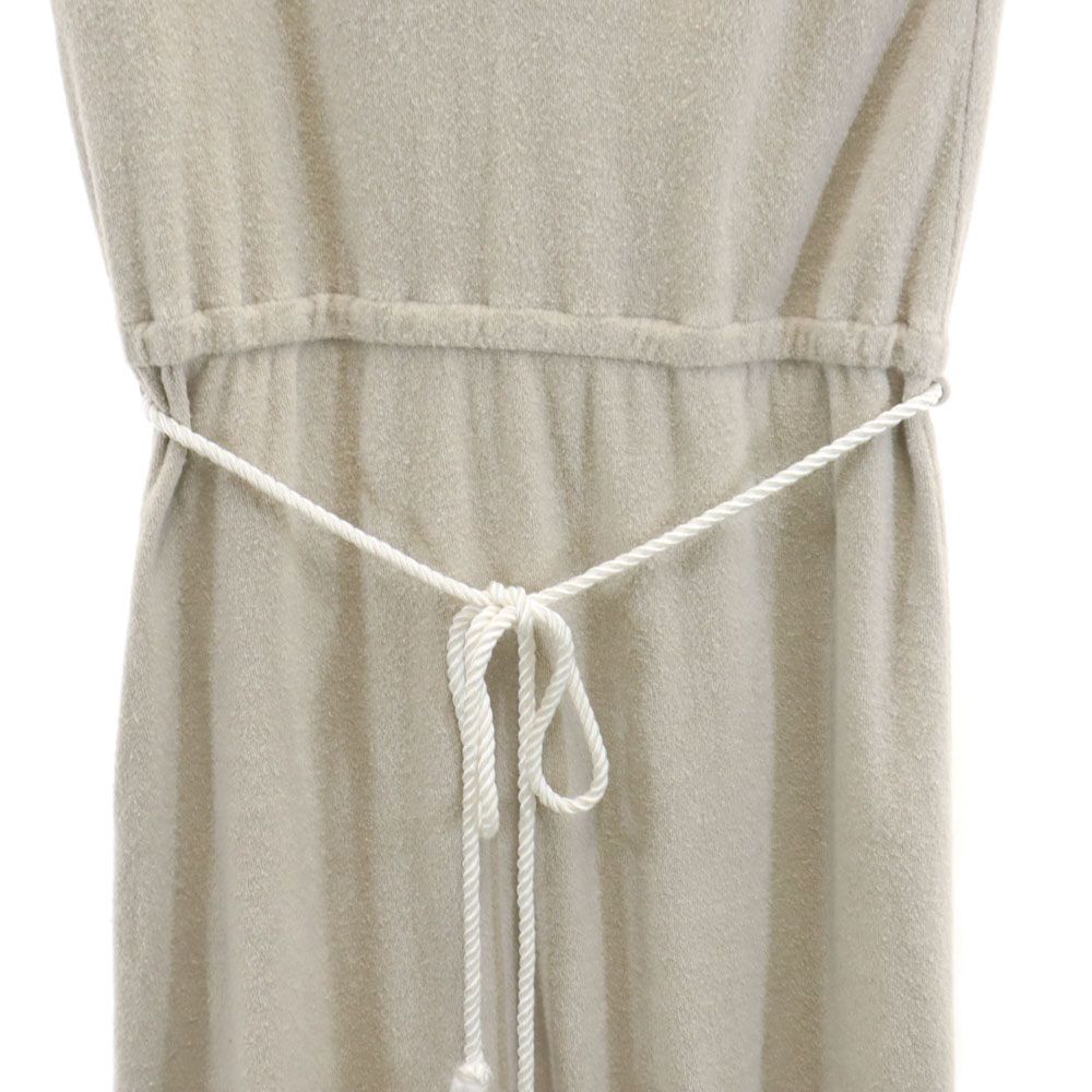 YOUNG&OLSEN ヤングアンドオルセン 日本製 ノースリーブ タオル地 スキッパーカラー 膝丈ワンピース 1 グレー系 レディース