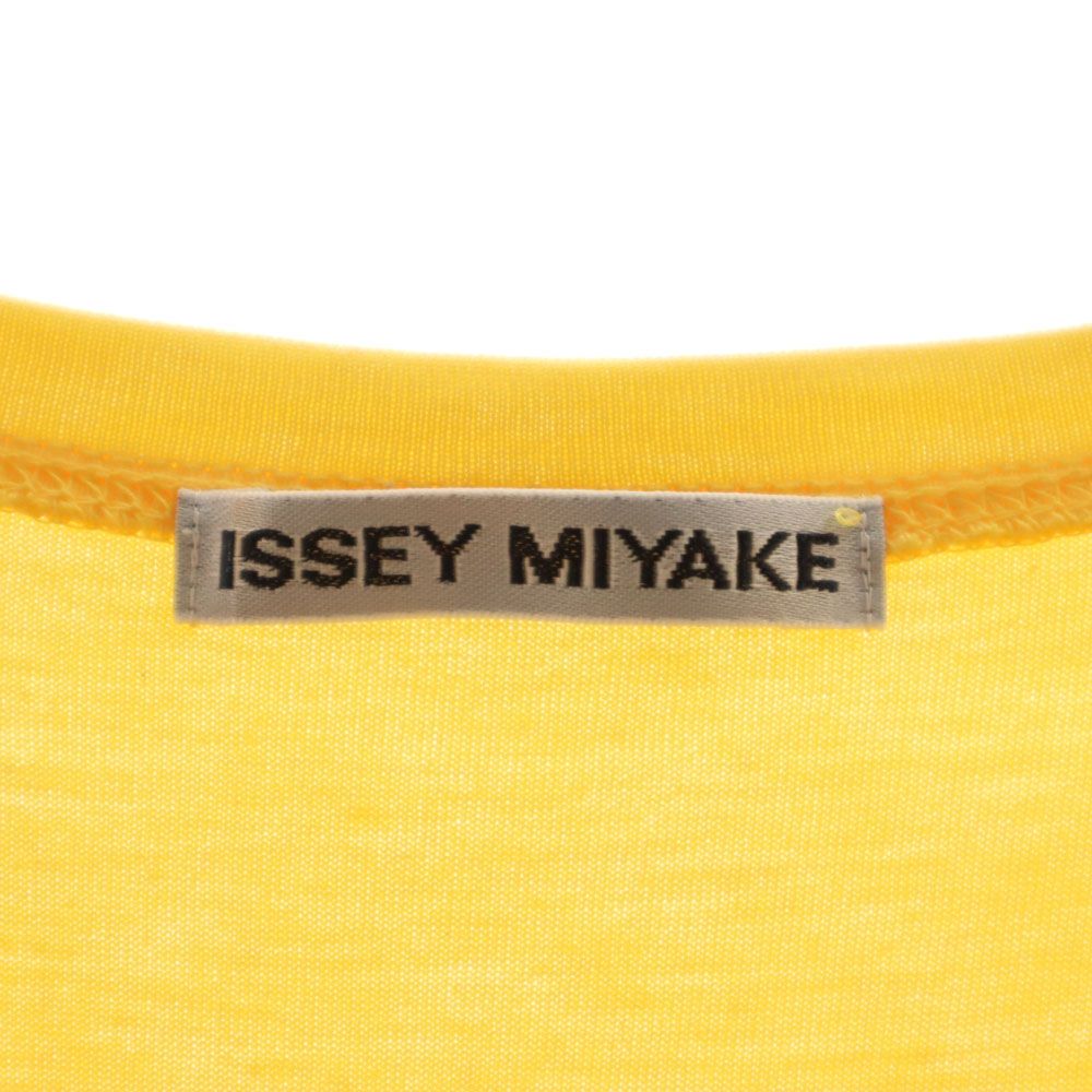 ISSEY MIYAKE イッセイミヤケ 半袖 ロングワンピース 2 イエロー レディース