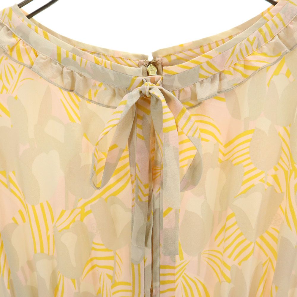 Tory Burch トリーバーチ フレンチスリーブ ミニワンピース 2 ベージュ系 レディース