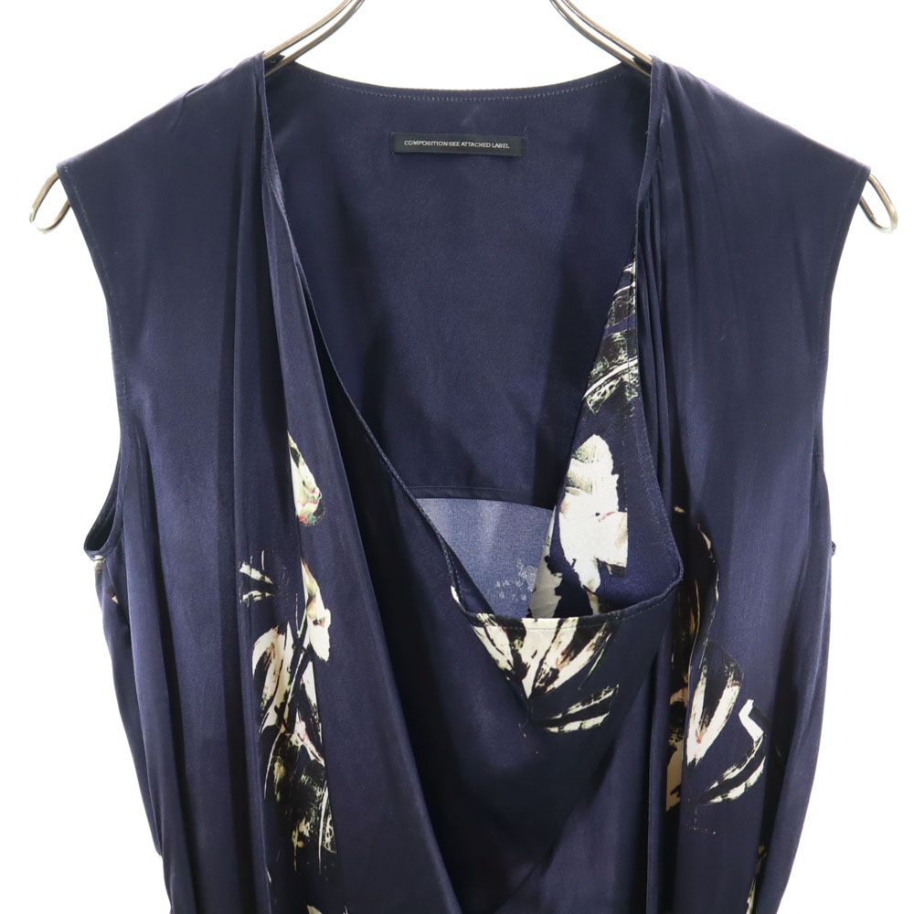 Y's ワイズ ノースリーブ ロングワンピース 1 ネイビー COMPOSITION:SEE ATTACHED LABEL レディース