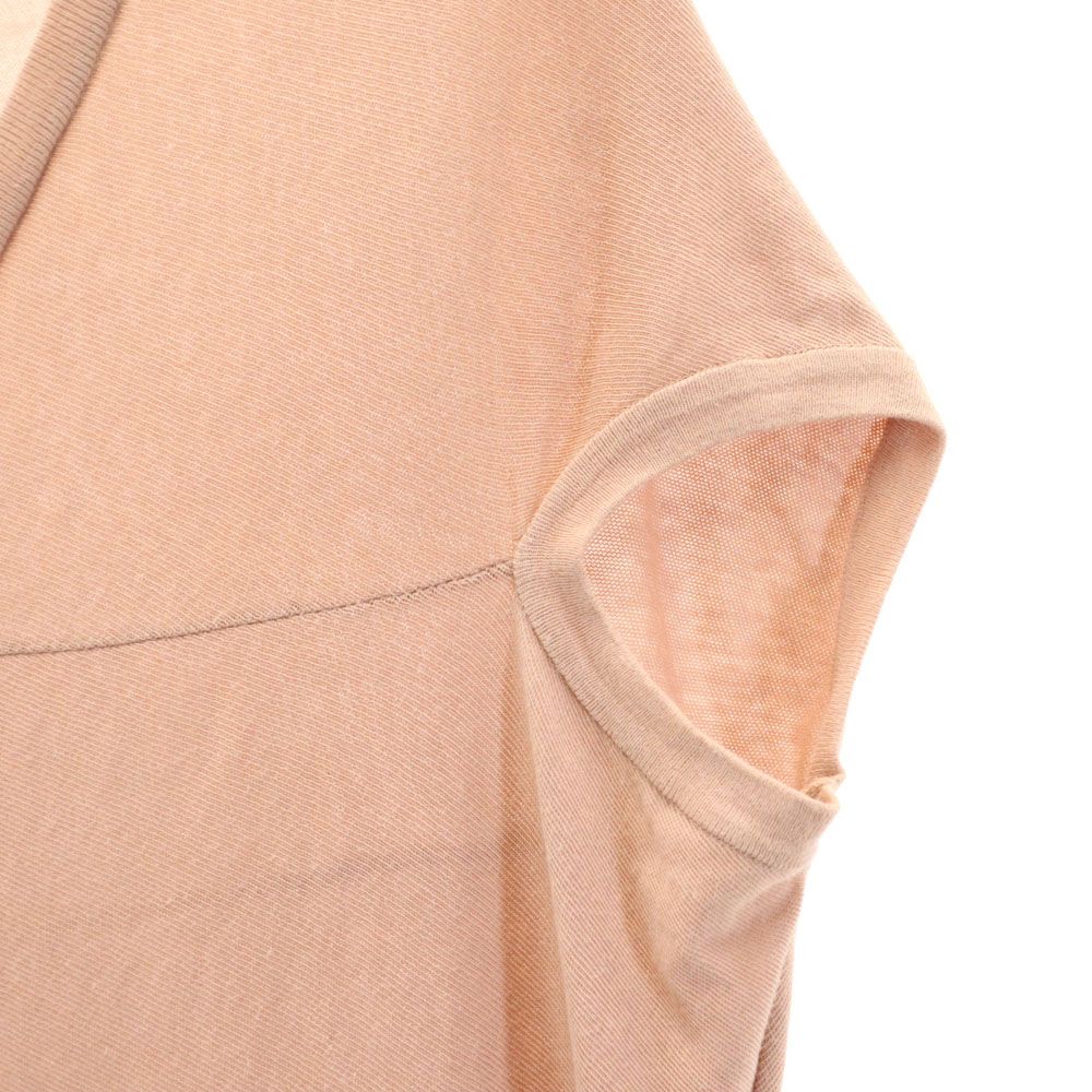 Maison Martin Margiela メゾンマルタンマルジェラ イタリア製 ノースリーブ Vネック コットン ニット ワンピース S ピンク系 フレンチ袖 レディース