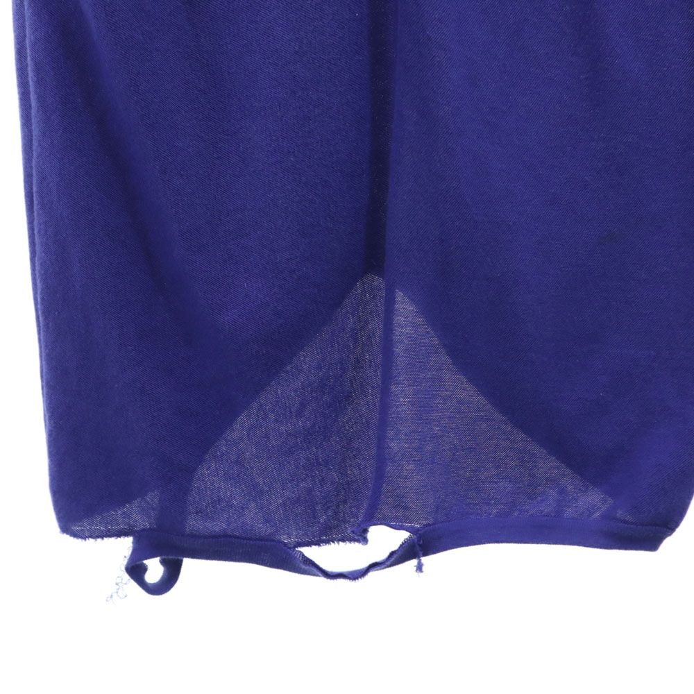 Maison Martin Margiela メゾンマルタンマルジェラ イタリア製 ノースリーブ Vネック コットン ニット ワンピース S ブルー系 フレンチ袖 レディース