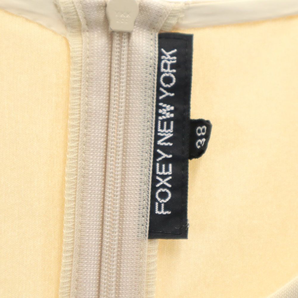 FOXEY NEW YORK フォクシーニューヨーク 日本製 ノースリーブ ロングワンピース 38 ベージュ レディース