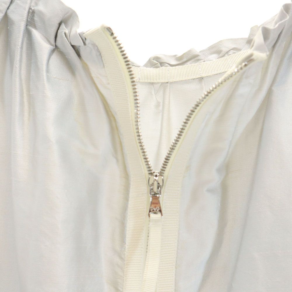 D&G ディーアンドジー シルク100％ ノースリーブ ミニワンピース 44 シルバー DOLCE&GABBANA レディース