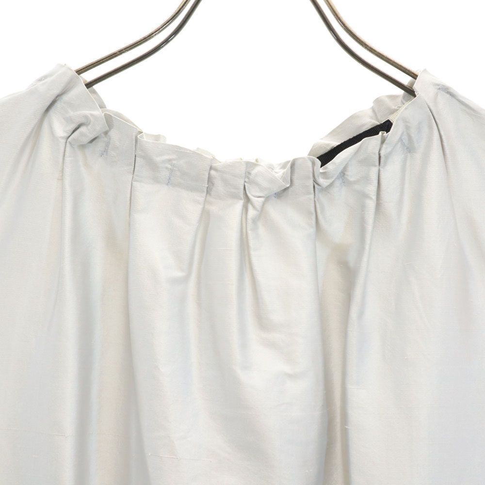 D&G ディーアンドジー シルク100％ ノースリーブ ミニワンピース 44 シルバー DOLCE&GABBANA レディース