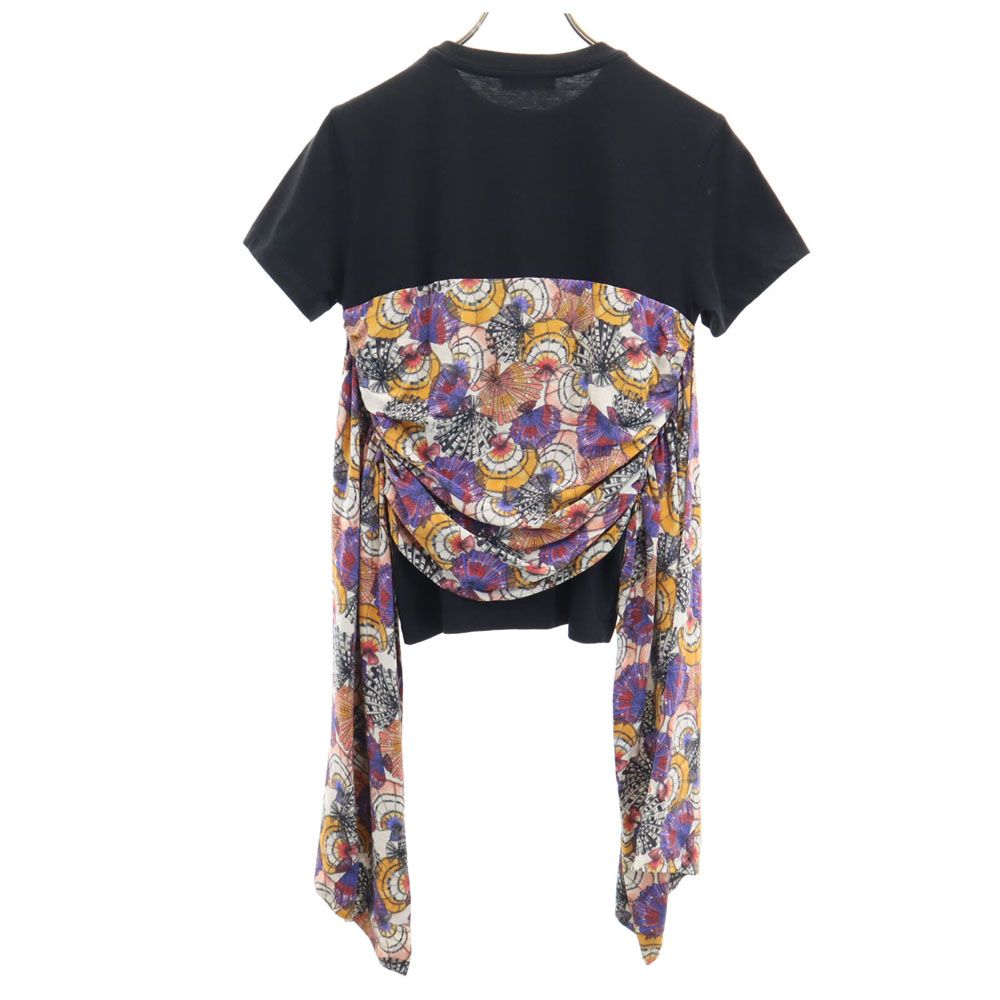 Emilio Pucci エミリオプッチ 半袖 シルクパーツ ドッキング Tシャツ S 黒系 レディース