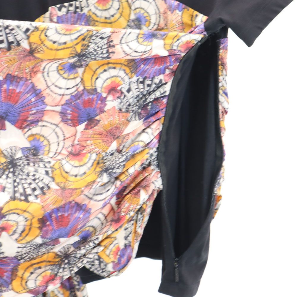 Emilio Pucci エミリオプッチ 半袖 シルクパーツ ドッキング Tシャツ S 黒系 レディース
