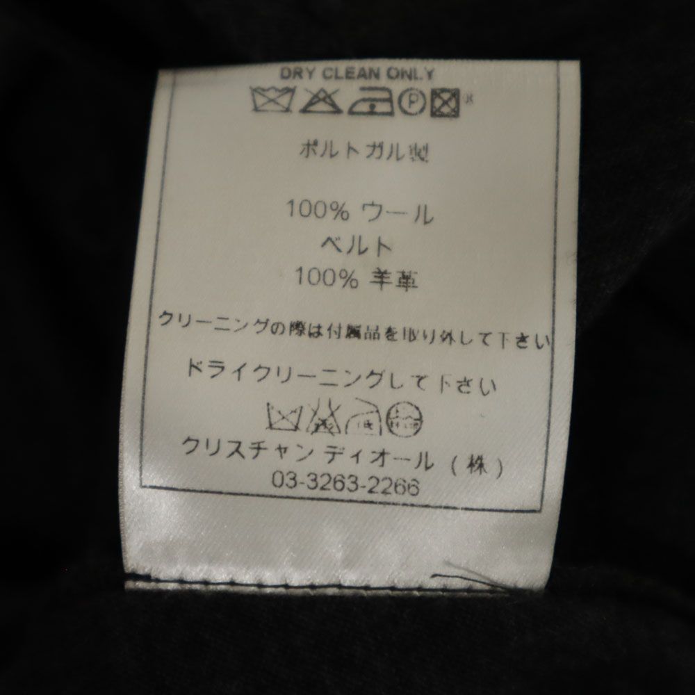 Christian Dior クリスチャンディオール ポルトガル製 ノースリーブ 膝丈ワンピース 36 チャコールグレー レディース