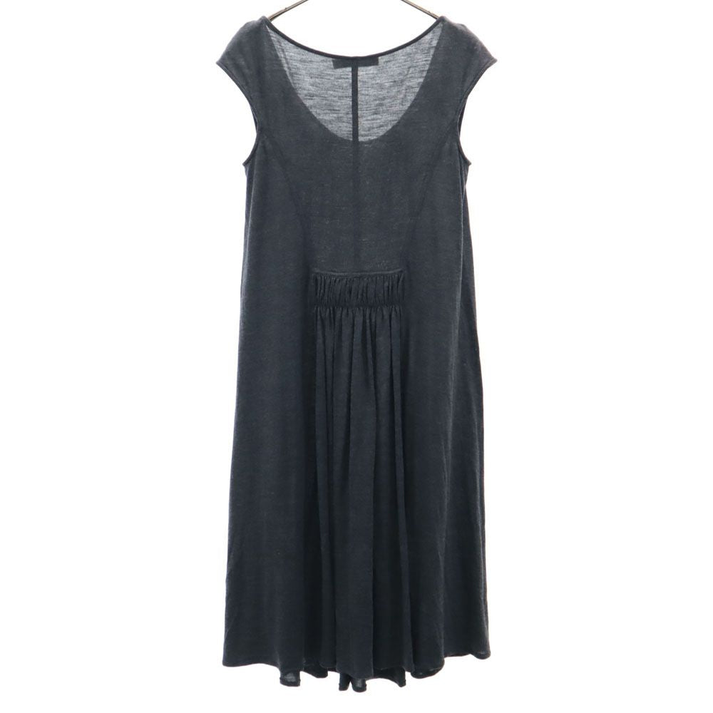 Christian Dior クリスチャンディオール ポルトガル製 ノースリーブ 膝丈ワンピース 36 チャコールグレー レディース