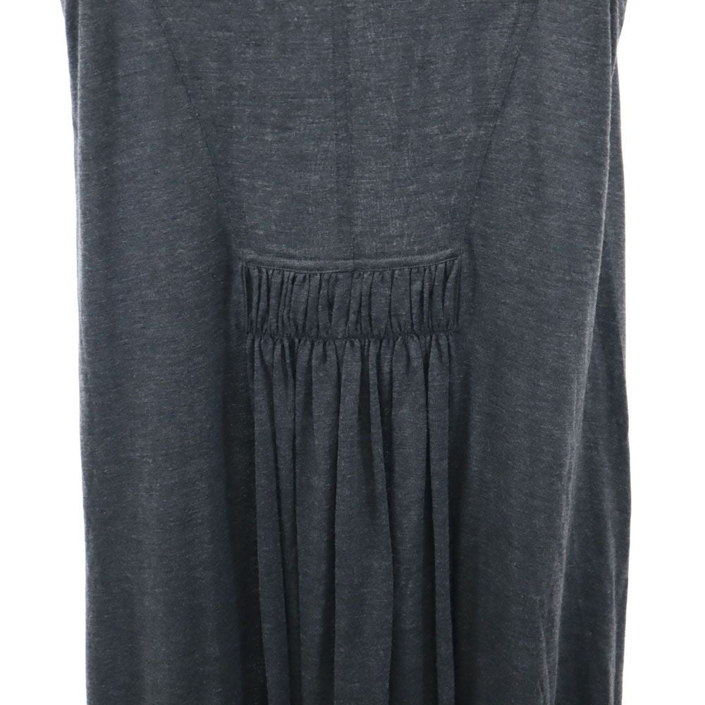 Christian Dior クリスチャンディオール ポルトガル製 ノースリーブ 膝丈ワンピース 36 チャコールグレー レディース