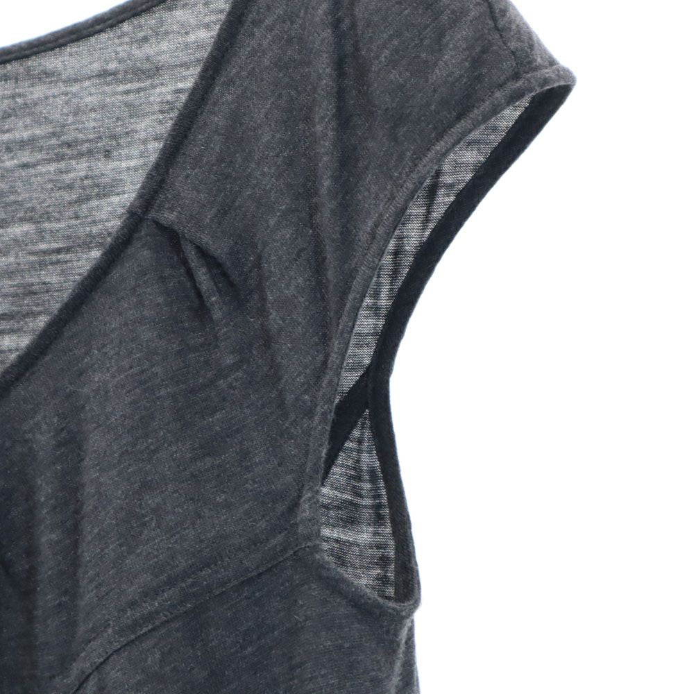 Christian Dior クリスチャンディオール ポルトガル製 ノースリーブ 膝丈ワンピース 36 チャコールグレー レディース