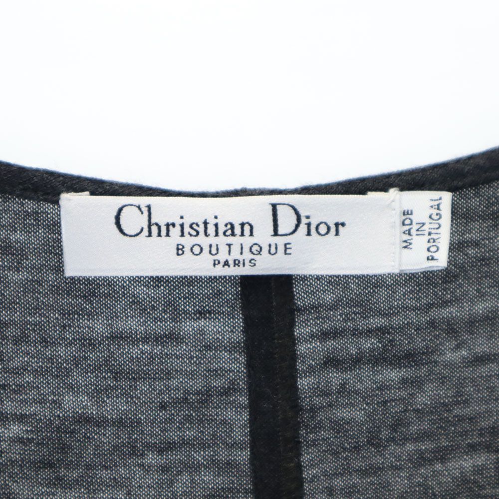 Christian Dior クリスチャンディオール ポルトガル製 ノースリーブ 膝丈ワンピース 36 チャコールグレー レディース