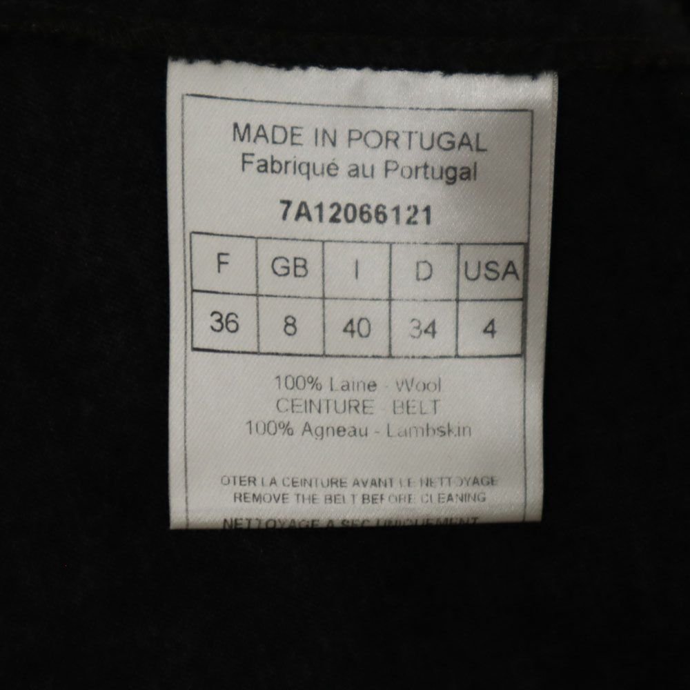 Christian Dior クリスチャンディオール ポルトガル製 ノースリーブ 膝丈ワンピース 36 チャコールグレー レディース