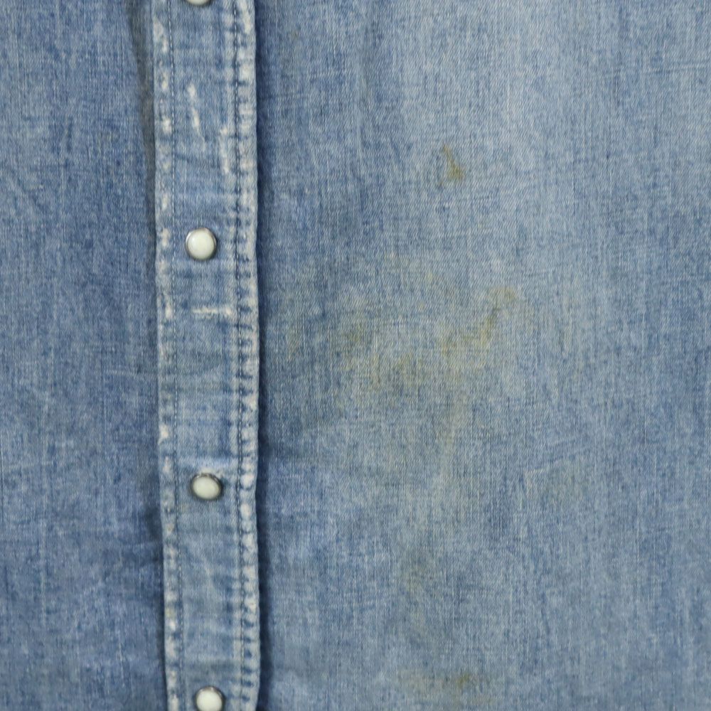 POLO RALPH LAUREN ポロラルフローレン ノースリーブ ウエスタンヨーク ダンガリーデニム ワンピース 8 ウォッシュブルー レディース