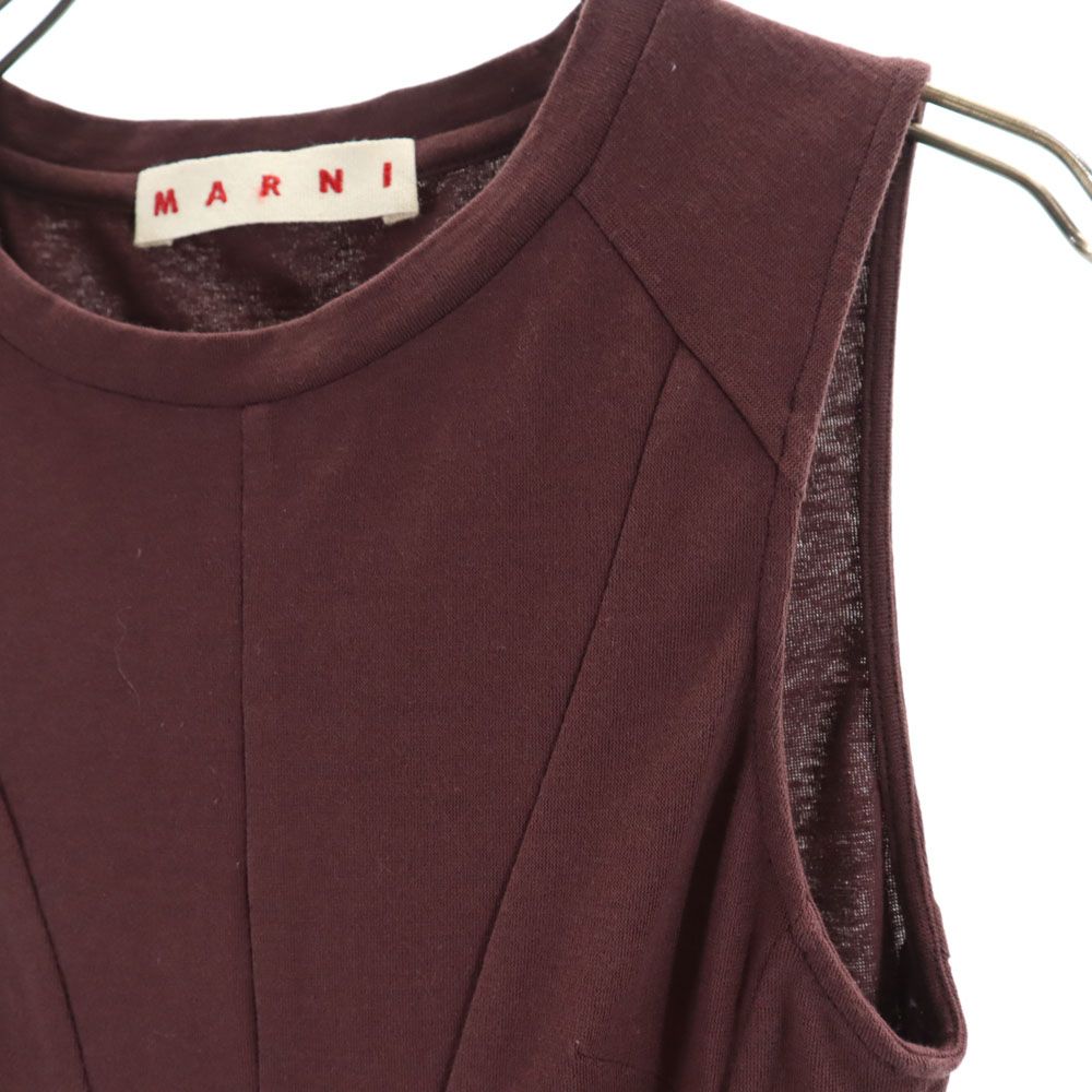 MARNI マルニ イタリア製 ノースリーブ ミニワンピース 38 ブラウン レディース